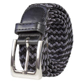 Gelante Canvas Elastic Fabric Woven Stretch Multicolored Braided Belts 2041-Grey-Black-M